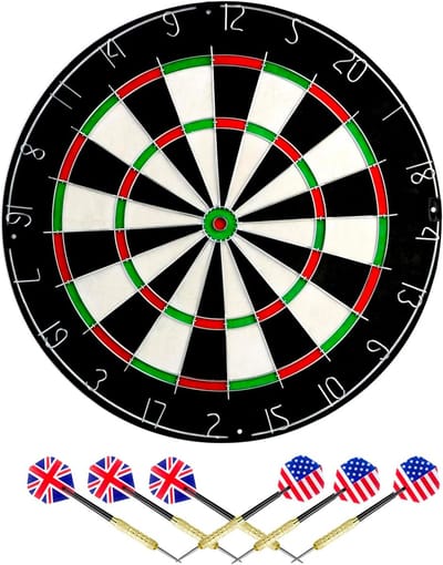 Dartbord Set - Pijltjesbord - Wedstrijd Spelen - Draadloos - 45 cm - Zwart