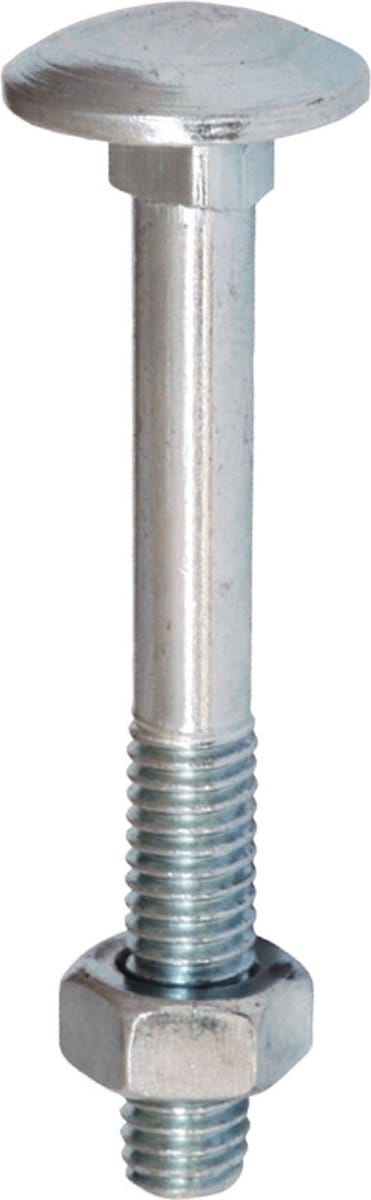 Homefix - Slot-bout en moer. Verzinkt - 8.0 x 80 mm. - 12 stuks.