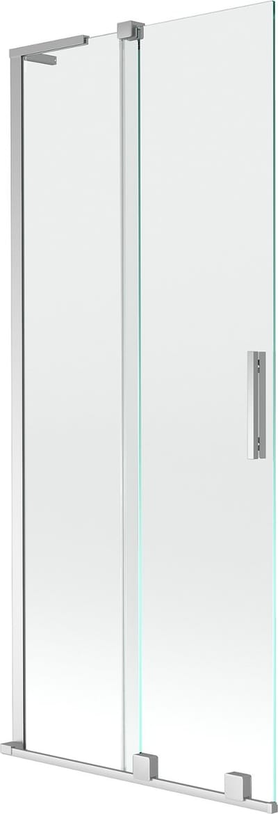 Mexen Velar L badwand 2-delige schuifwand 80 x 150 , transparant, chroom - 896-080-003-01-01