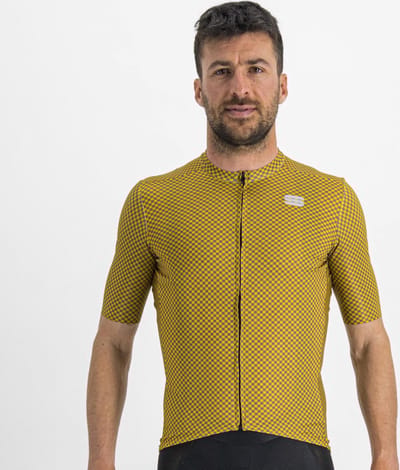 Sportful Fietsshirt Korte Mouwen Geel Paars Heren - Checkmate Jersey Masala Mauve-M