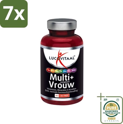 7 x Lucovitaal - Vitaminen - Multi + Compleet Vrouw - 120 Tabletten - Grootverpakking - Multivitamine Vrouw - Gezondheid Vrouw - Energie Vrouw - Vitaliteit Vrouw - Hormoonbalans