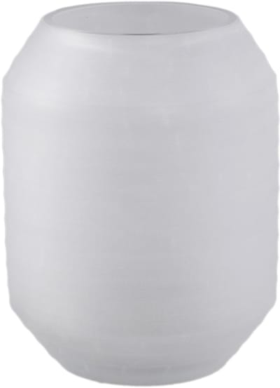 PTMD Malia White Glass Vase Round Stripe Cutting M