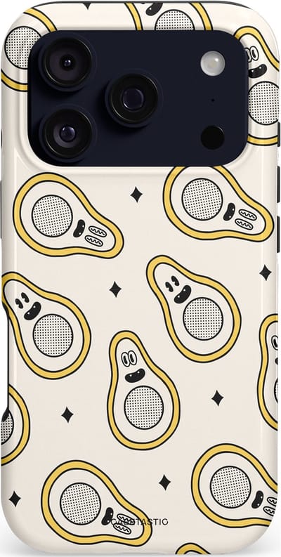 Casetastic hoesje geschikt voor Apple iPhone 17 Pro - MagSafe - Dubbellaagse bescherming - Vegycado - Fashion Case - Wit Lichtgrijs Beige Goud