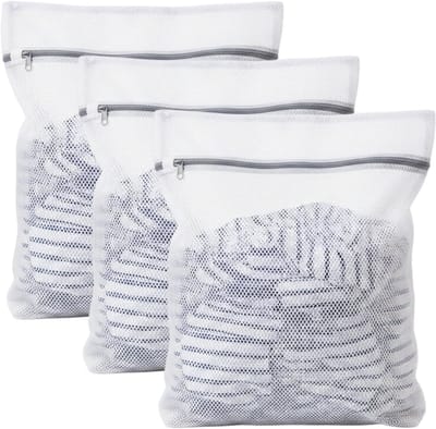 Set van 3 Duurzame Wasnetten voor Wasmachine, 50 x 60 cm, Beschermende Netwaszakken met Ritssluiting voor Delicate Kleding, Sokken en Ondergoed