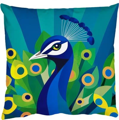 Sierkussens - Kussentjes Woonkamer - 50x50 cm - Pauw - Cirkels - Blauw