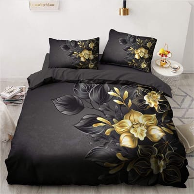 Dailygoods- Dekbedovertrek 135 x 200 cm - Romantisch Floral Design - Microvezel - Inclusief Kussensloop 80 x 80 cm - Ritssluiting - 4 Hoekbanden - Beddengoed