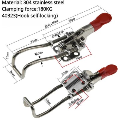 304 Roestvrij Staal / Gegalvaniseerd IJzer Snelbevestiging Verstelbare Gesp Sluiting Klem Box Gesp Horizontale Bevestiging Deurbout Klem