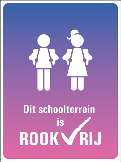 Rookvrij schoolplein sticker 400 x 300 mm
