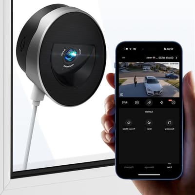 Raamcamera Beveiliging - Woning Monitor - Huisbewaking Buiten - AI Kleur Nachtzicht - 3 MP - Zilver