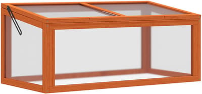 REDOM - Kweekkas - Openklapbaar Dak - Voor Buiten - Hout En Polycarbonaat - Oranje