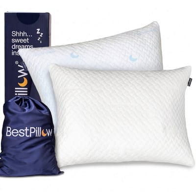 BestPillow Hoofdkussen - 50x70 cm - Tegen nekklachten & nekpijn - Ergonomisch & verkoelend - Geschikt voor zijslaper, buikslaper & rugslaper - Aanpasbaar: zacht of hard kussen - Traagschuim (memory foam) & latex - Premium kwaliteit slaapkussen