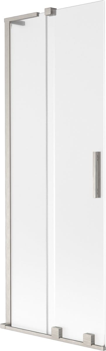 Mexen Velar L badwand 2-delig schuif 70 x 150 cm, ijsbloem, geborsteld nikkel - 896-070-003-31-97