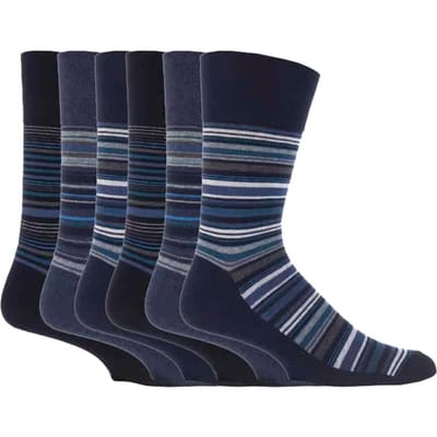 Set van 6 sokken zonder elastiek herensokken met zachte grip 46-50 EU - SOMRJ49
