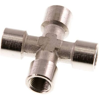 G 1/8'' Binnendraad Vernikkeld Messing Kruissok 16 Bar [2 Stuks]