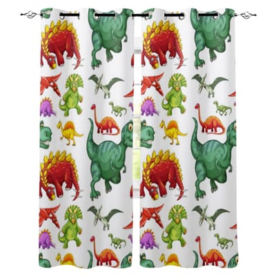 Jurassic 3D Dinosaurus Maagdelijk Bos Raambekleding Huisdecoratie Woonkamer Gordijnen Slaapkamer Gordijnen Keukendeur Gordijnen 135W x 60H(cm)