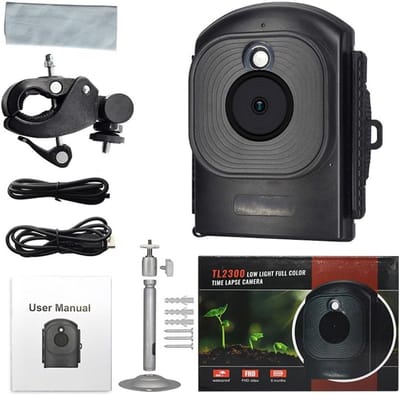 Timelapse Camera - Natuurcamera Observatie - Wildlife Documentatie - Waterdicht IP66 - 23 x 15 x 9 cm - Zwart