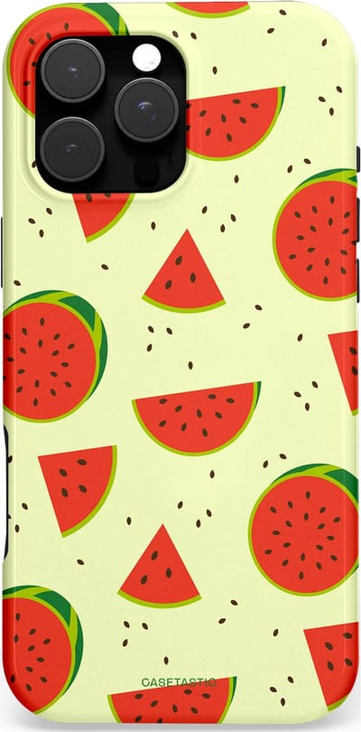 Casetastic hoesje geschikt voor Apple iPhone 16 Pro Max - MagSafe - Dubbellaagse bescherming - Meloen Moment - Fashion Case - Crème Rood Terracotta