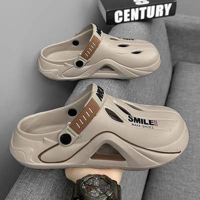 Heren Zomer Strand Sandalen Unisex Casual Tuin Klompen Outdoor Brede Teen Kruis Sandalen voor Dames Antislip Huis Douche Slippers 43-44 kaki