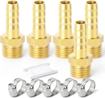 10 Stuks 8mm OD Barb Naar 1/4 "Mannelijke BSP Connectors, Messing Slangpilaar Knelkoppelingen