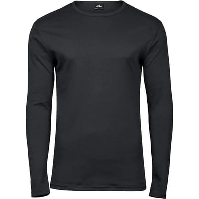 Tee Jays - Interlock T-shirt lange mouwen - Dark Grey (Solid) maat S