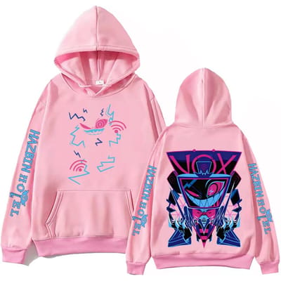 VOX Hazbin Hotel Hoodie Man Vrouw Harajuku Lange Mouw Pullover Tops Sweatshirt Cadeau XL roze