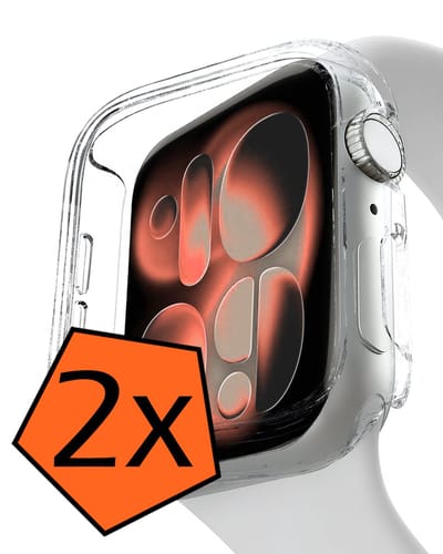 Hoes - 2 Stuks - Geschikt voor Apple Watch 11 (42 mm) - Sterk & Shockproof - Smartwatch Full Bumper Hoesje - Siliconen Case Cover - Transparant