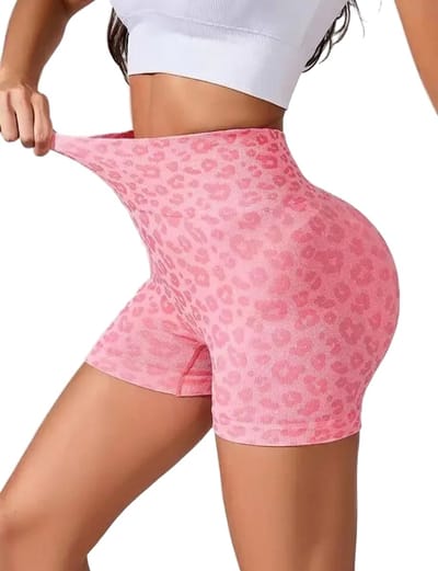 Korte Shaping Sportlegging - Roze Tijgerprint - Legging - Luipaard - Maat S