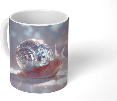 Mok - Koffiemok - Slak - Disco - Mozaïek - Blauw - Mokken - 350 ML - Beker - Koffiemokken - Theemok