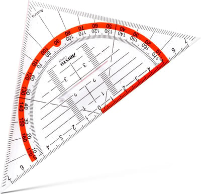 Aristo geodriehoek - schaalverdeling 14 cm - onbuigzaam - transparant - met greep - AR-23003