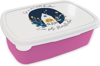 Broodtrommel Roze - Lunchbox - Brooddoos - Quotes - Spreuken - Ga je mee naar buiten? - 18x12x6 cm - Kinderen - Meisje