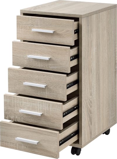 Kantoorkast ladekast op wielen 63x33x38 sonoma eikenkleurig
