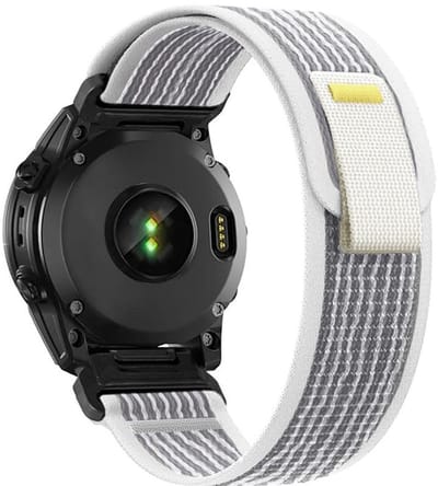 Nylon bandje - geschikt voor Garmin Fenix 5 (PLUS) / 6 (Pro) / 7 (Pro) / 8 (47 mm) / E (47 mm) / Epix (Pro) (2) 47 mm / Approach S60/S62/S70 47 mm / MARQ / Instinct 1/2/3 (45mm) - grijs