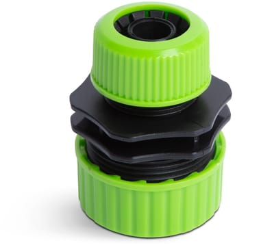 Slangkoppeling Adapter Tuinslang – 1/2 Inch  3/4 Inch (12,7 mm  19 mm) – Verloopstuk / Adapter – Tuin Irrigatie & Bewatering – Kunststof Groen/Zwart - 1 Stuks [11667]