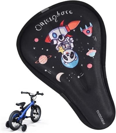 Fietszadelkussen Kinderen - Zitkussen Fiets - Comfortabel Fietsen - Ademend Sneldrogend - 15 x 22 cm - Zwart