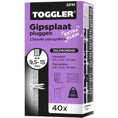 Toggler Gipsplaatplug Sp-mini Kunststof - Diam. 6 Mm - 40 Stuks