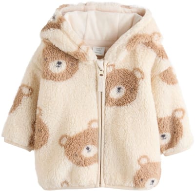 Next - Jongens - Fleece babyjasje met rits - Naturel