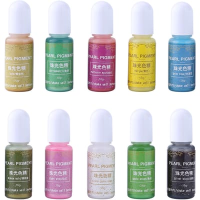 10 Kleuren 15g Epoxy UV Hars Kleurstof Kleurmiddel Pigment DIY Kunsthandwerk (#A) gray