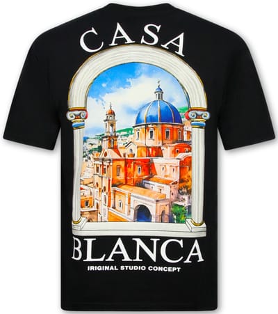 T shirt Heren - Casablanca Oversized Heren T shirt - T shirt Heren met Print -1988- Zwart