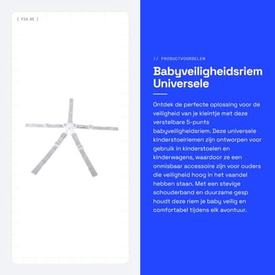 Babyveiligheidsriem 5-punts Verstelbaar - Universele Kinderstoelriem - Lichtgewicht Opvouwbaar - Duurzaam Nylon - Stevige Gesp - Babyharnas