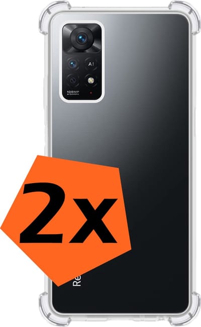 Hoes - 2 Stuks - Geschikt voor Xiaomi Mi 10T Pro - Sterk & Shockproof - Siliconen Case - Back Cover - Telefoon Hoesje Shock Proof - Transparant