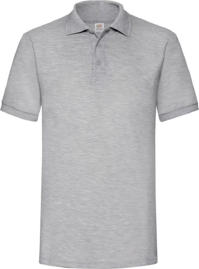 Fruit Of The Loom Heren 65/35 Heavyweight Piqué Poloshirt Korte Mouwen. (Heather Grijs)