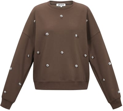 Comfortabele Gebreide Katoenen Dames Longsleeve met Polkadots - Zwart - Maat S
