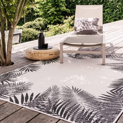 Buiten vloerkleed Leaf - Zwart - dubbelzijdig - EVA Interior - 240 x 340 - (XL)