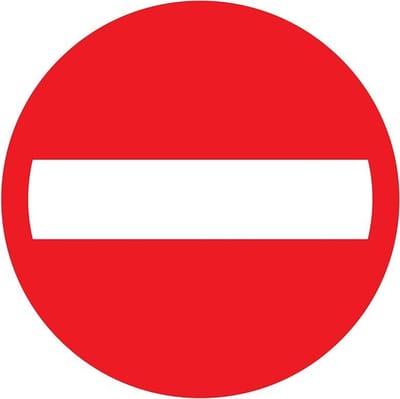 Pickup bord rond diameter 18 cm - Verboden doorgang