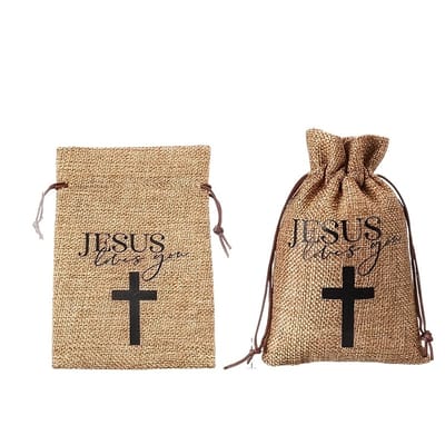 VANDAAG VERZONDEN - Jute zakjes - 10 stuks - 15x10 cm - cadeauzakjes stof - uitdeelzakjes - geschenkzakjes - geurzakjes - Inpakken - Pasen Goede Vrijdag Pinksteren Hemelvaart - Bijbelstudie Biblejournaling
