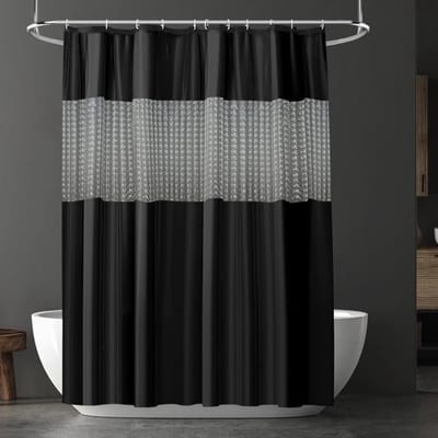 Douchegordijn Waterdicht - Douchegordijn Anti-Schimmel - PEVA Materiaal - 180x180 cm - 12 Haken - Duurzaam en Sterk - Badkamer Gordijn