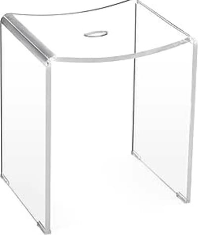 Douchekruk - Acryl - Transparant - Anti-slip Poten - Multifunctioneel Stoeltje voor Douche, Bad of Woonkamer Dit douchekrukje biedt comfort en veiligheid dankzij het transparante acryl en anti-slip poten, perfect voor gebruik in diverse ruimtes.