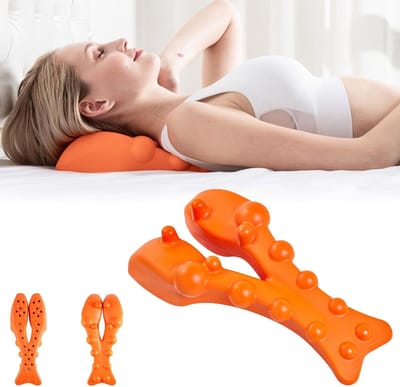 Massage en Ontspanning: Rug- en Nekstretcher voor Trapezius met Orthopedische Ondersteuning en Trigger Point Therapie (Oranje)