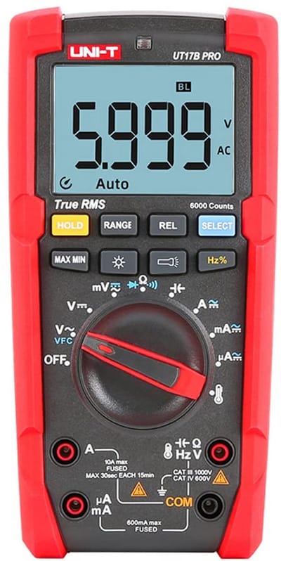 Professionele Digitale Multimeter True RMS met Hoge Nauwkeurigheid CAT III/IV