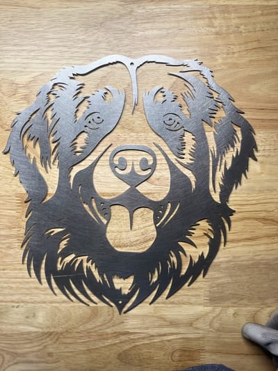 Metalen hond - Newfoundlander - wanddecoratie - Tuindecoratie